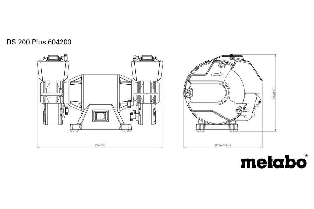 Metabo 600W 200mm (7") Bench Grinder 604200000 - AIMS Industrial Supplies
