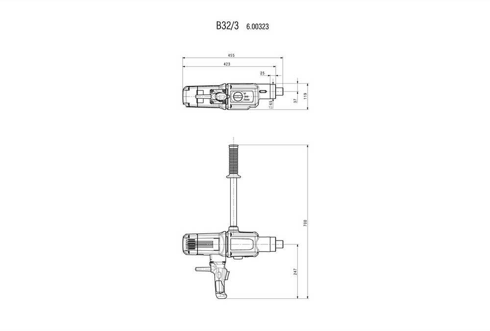 Metabo B 32/3 1800W Three Speed Drill 600323000 - AIMS Industrial Supplies