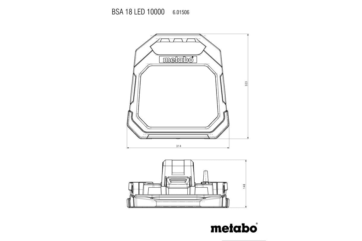 Metabo BSA 18 LED 10000 18V / 240V Worksite Lamp 10000 Lumen - Tool Only2