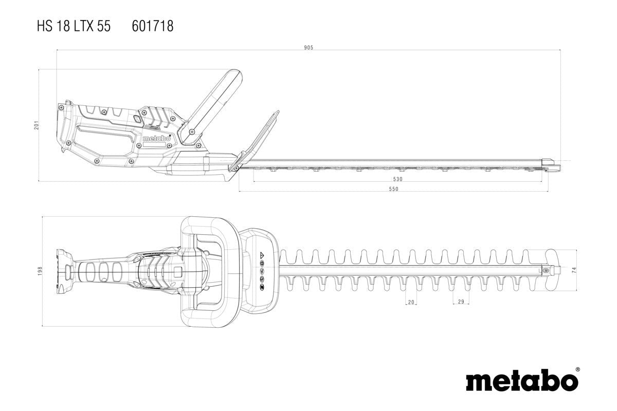 Metabo Cordless Hedge Trimmer With Fast Brake - AIMS Industrial Supplies