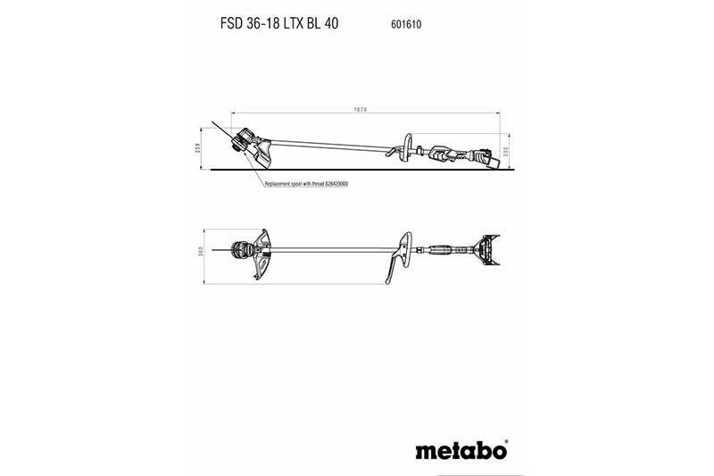 Metabo FSD 36-18 LTX BL 40 Cordless Brushcutter With D-Handle, 18V (Tool Only) - AIMS Industrial Supplies