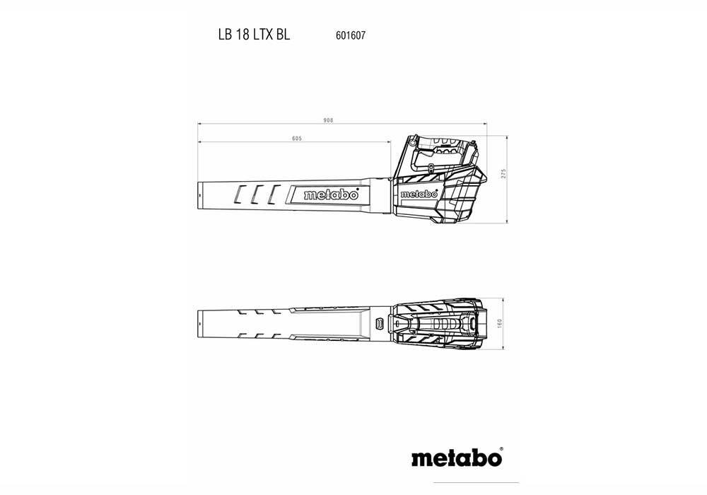 Metabo LB 18 LTX BL 18V Cordless Leaf Blower (Tool Only) - AIMS Industrial Supplies