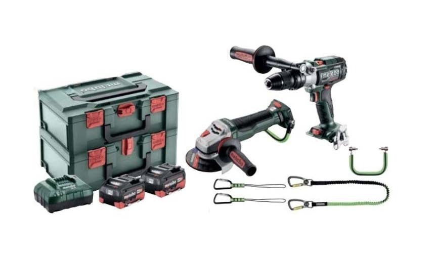Metabo MET18BL2MB2HD5.5JK 18V Brushless 125mm Angle Grinder, 3 Speed Hammer Drill Kit - AIMS Industrial Supplies