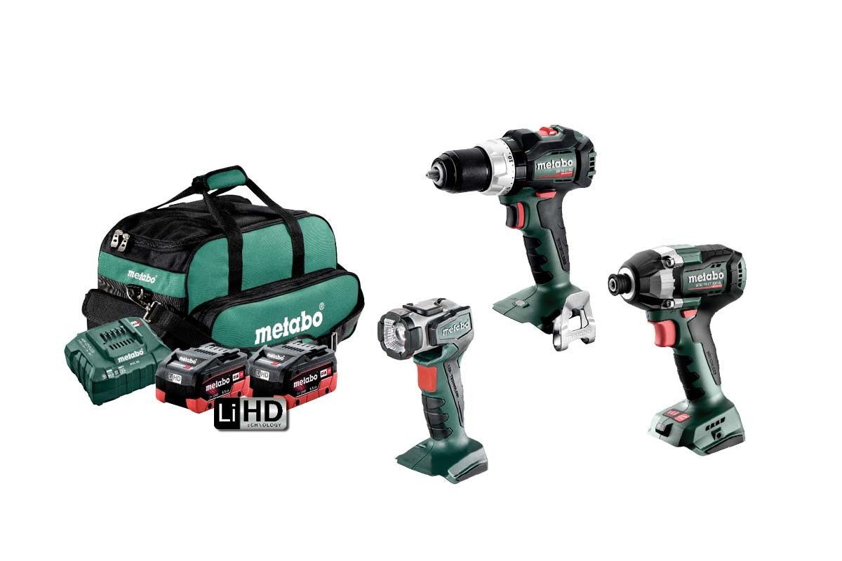 Metabo MET18BL3SB2HD5.5CW 18V 5.5Ah Brushless 3 Piece Combo Kit - AU68300650 - AIMS Industrial Supplies