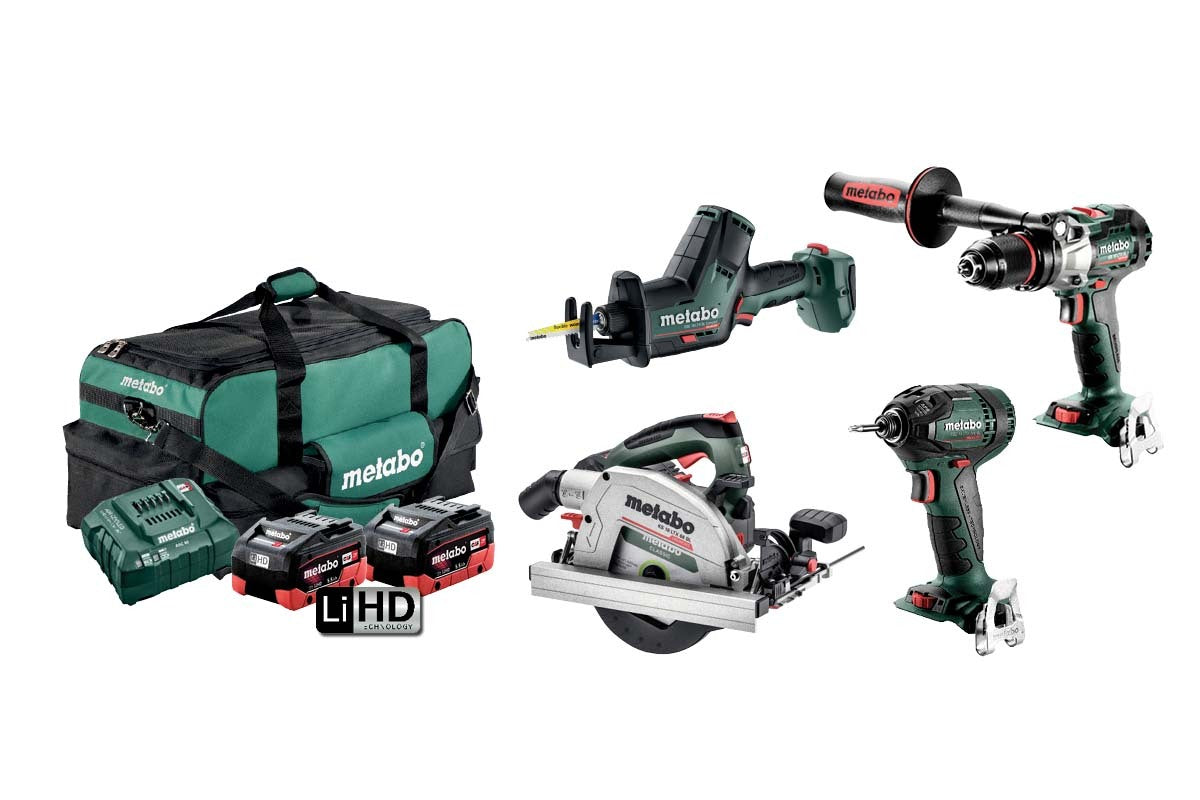 Metabo MET18BL4LB2HD5.5DP 18V 5.5Ah Cordless Brushless 4 Piece Kit - AU684026501