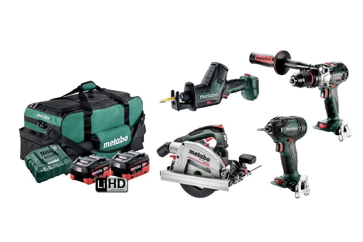 Metabo MET18BL4LB2HD5.5DP 18V 5.5Ah Cordless Brushless 4 Piece Kit - AU68402650 - AIMS Industrial Supplies