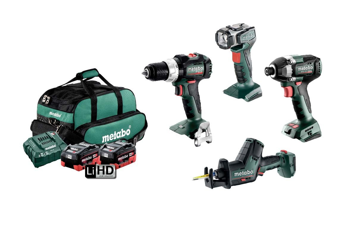 Metabo MET18BL4SB2HD5.5CX 18V 5.5Ah Cordless Brushless 4 Piece Kit - AU684018501