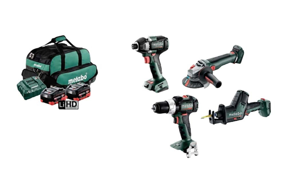 Metabo MET18BL4SB2HD5.5FY 18V 5.5Ah Cordless Brushless 4 Piece Kit - AU684034501