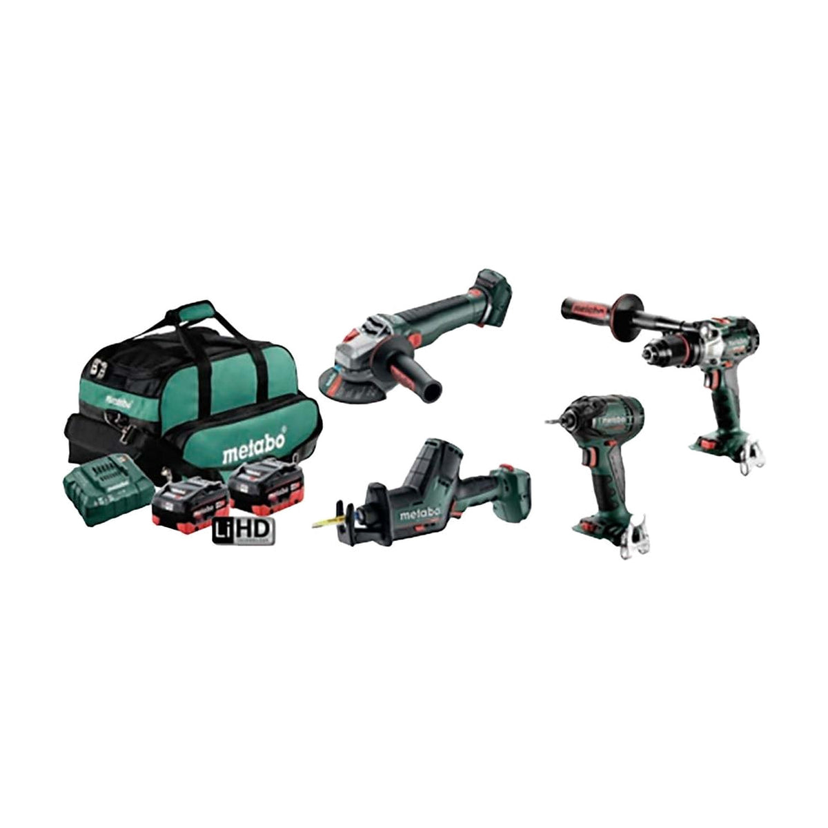 Metabo MET18BL4SB2HD5.5EQ 18V 5.5Ah Cordless Brushless 4 Piece Kit - AU68402750