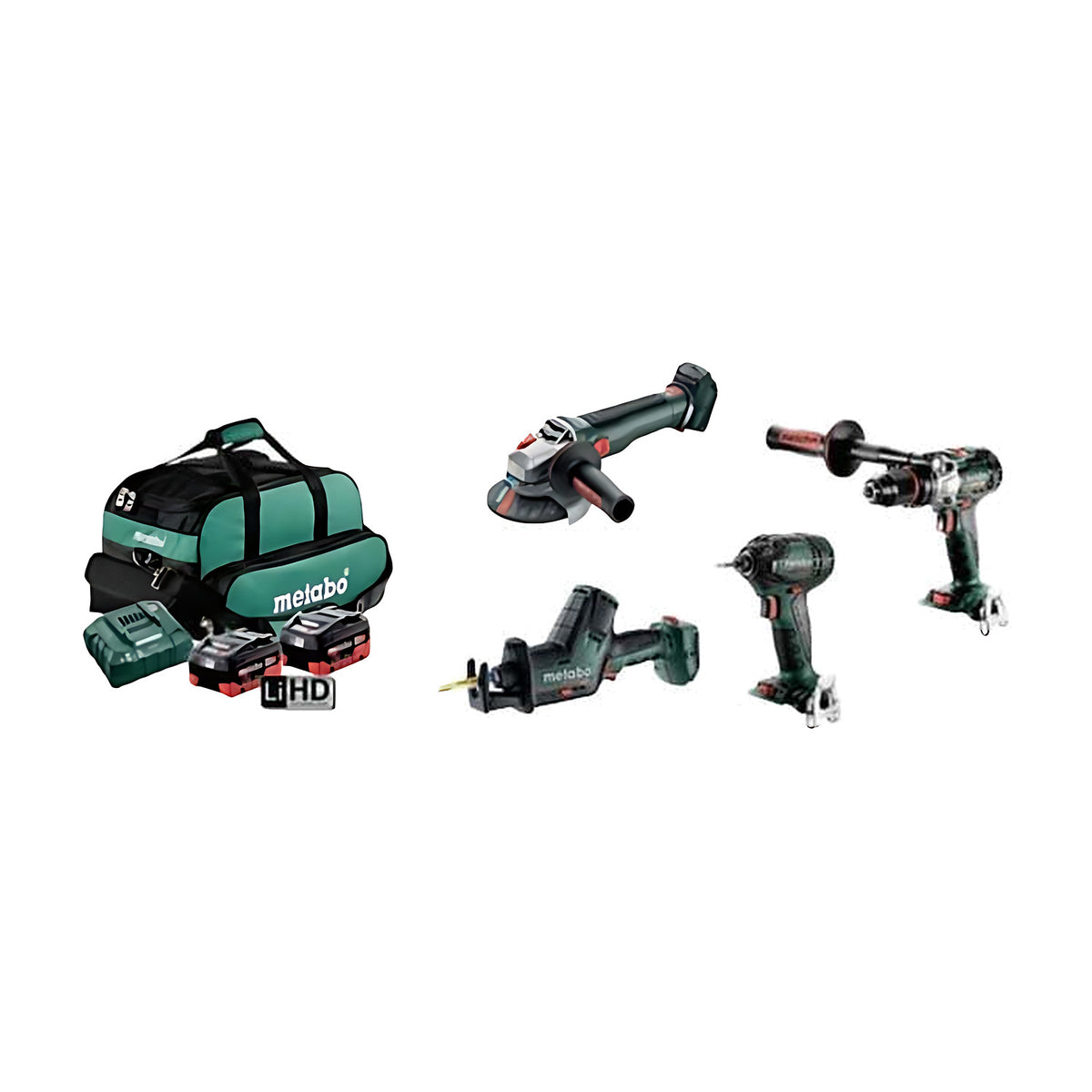 Metabo MET18BL4SB2HD5.5ER 5.5Ah Cordless Brushless 4 Piece Kit - AU68402850