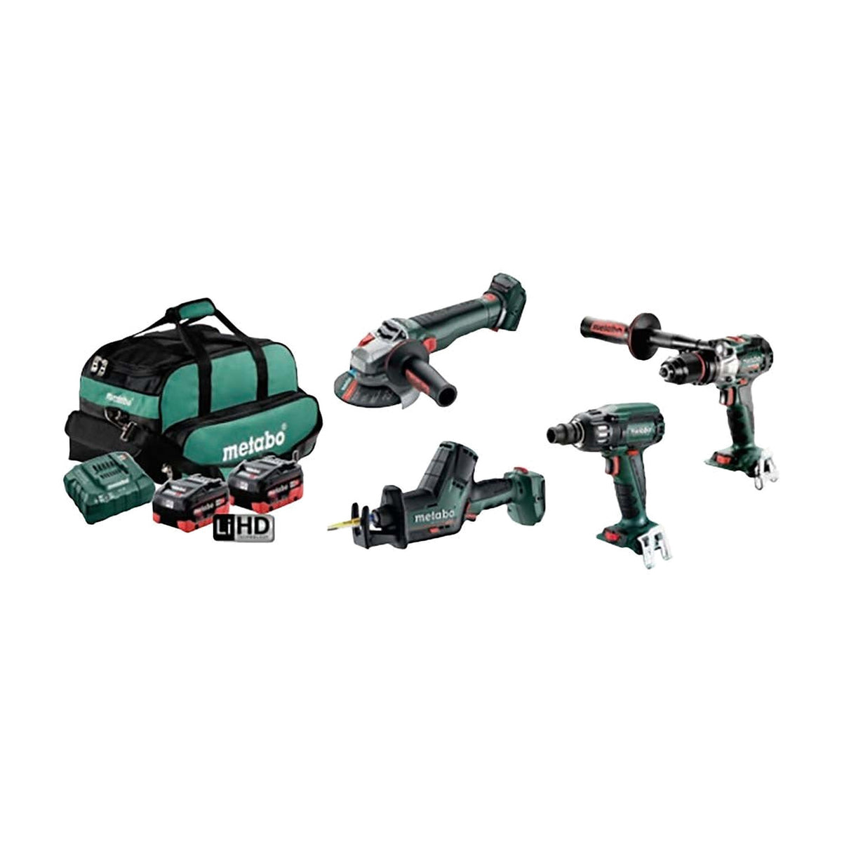 Metabo MET18BL4SB2HD5.5ET 5.5Ah Cordless Brushless 4 Piece Kit - AU68403050