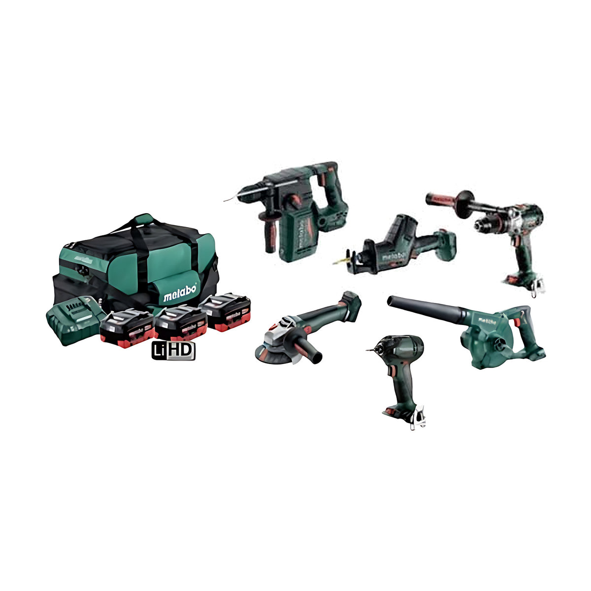 Metabo MET18MX6LB3HD5.5EX 18V 5.5Ah Cordless Brushless 6 Piece Kit - AU68601050