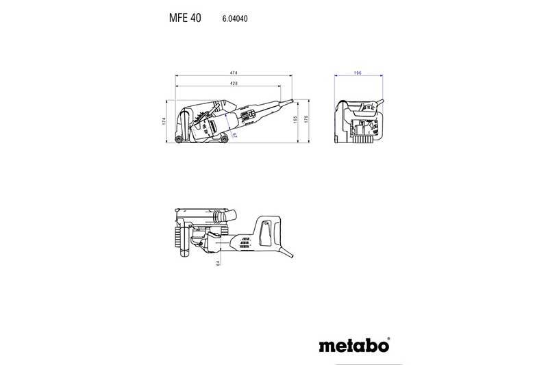 Metabo MFE 40 Wall Chaser 125mm, 1900W - 604040530 - AIMS Industrial Supplies