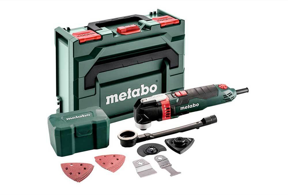 Metabo MT 400 Quick 400W Multi-Tool Set In Plastic Carry Case 601406500 - AIMS Industrial Supplies