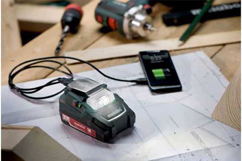 Metabo PA 14.4-18 LED-USB 14.4/18V Power Adapter with 12V Connection - AIMS Industrial Supplies