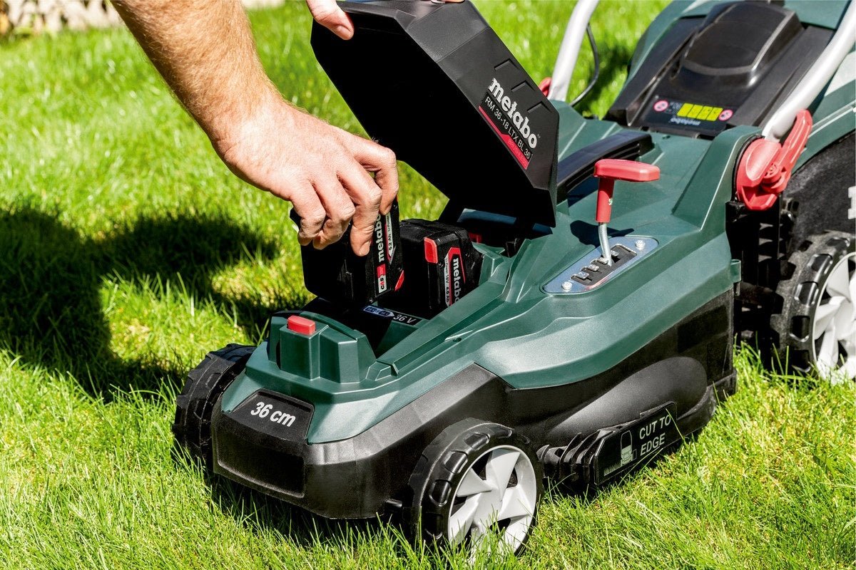 Metabo RM 36-18 LTX BL 36 Twin 18V 360mm Cordless Lawn Mower (Tool Only) - 601716850 - AIMS Industrial Supplies
