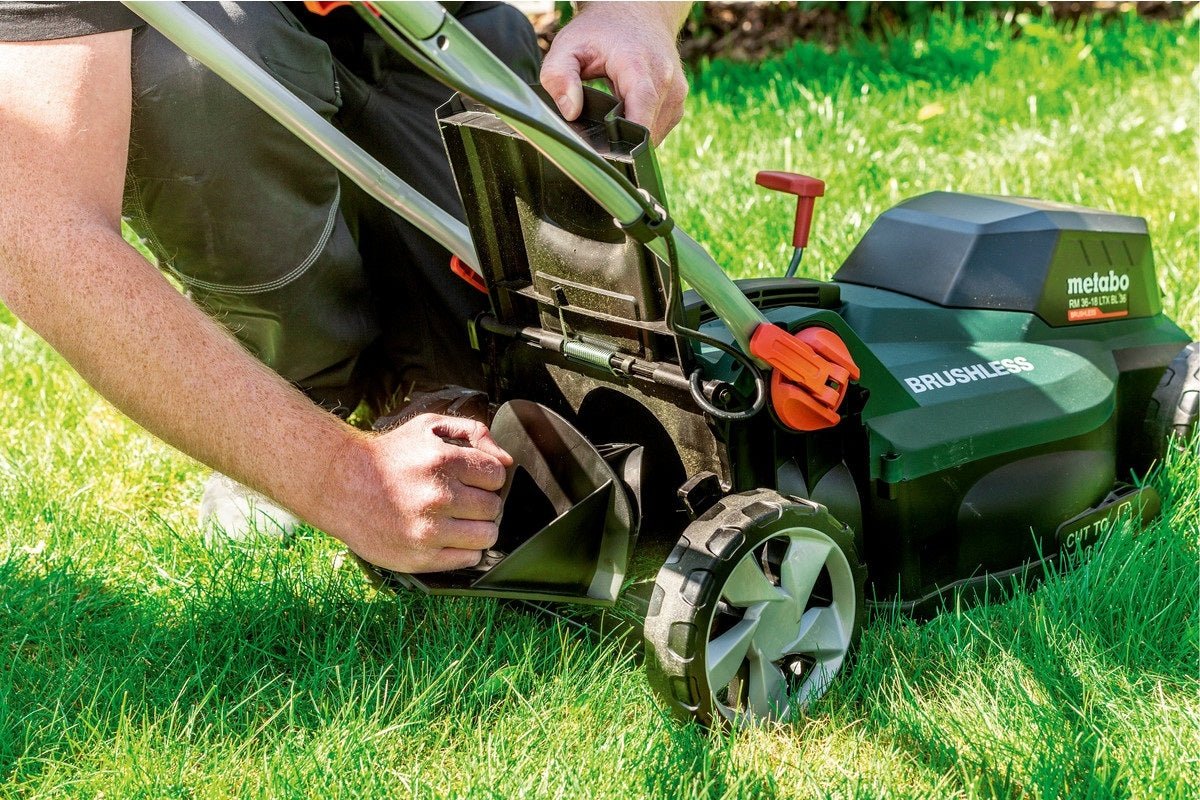 Metabo RM 36-18 LTX BL 36 Twin 18V 360mm Cordless Lawn Mower (Tool Only) - 601716850 - AIMS Industrial Supplies