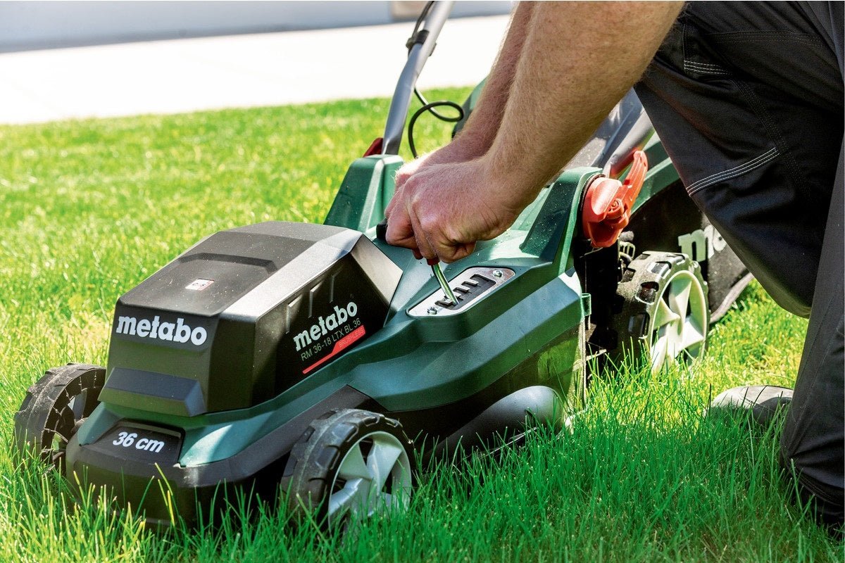 Metabo RM 36-18 LTX BL 36 Twin 18V 360mm Cordless Lawn Mower (Tool Only) - 601716850 - AIMS Industrial Supplies