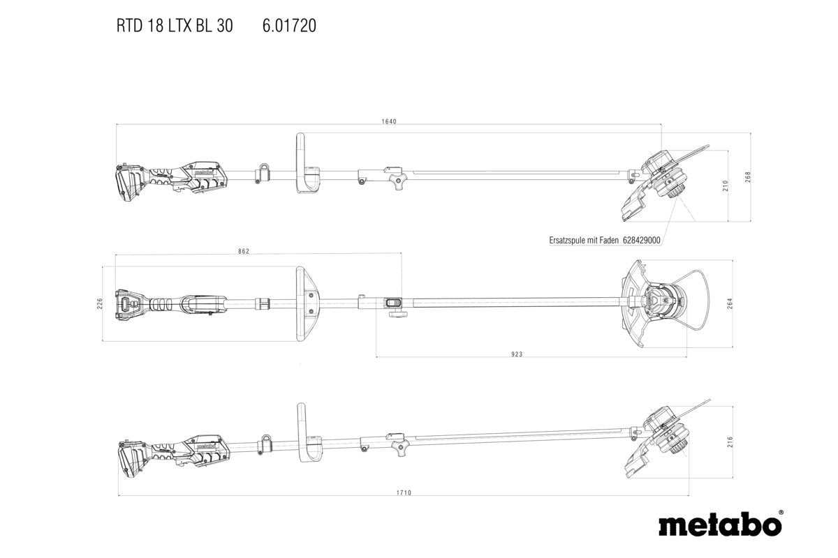 Metabo RTD 18 LTX BL 30 18V Cordless Brushless Lawn Trimmer (Tool Only) - 601720850 - AIMS Industrial Supplies