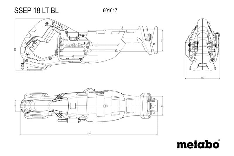 Metabo SSEP 18 LT BL 18V Cordless Sabre Saw - Tool Only - AIMS Industrial Supplies