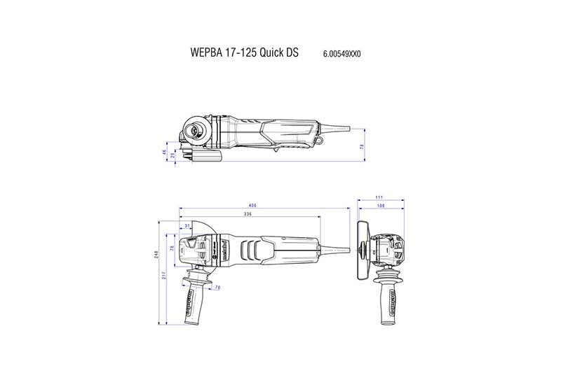 Metabo WEPBA 19-125 Q DS M-Brush Angle Grinder - 6131141907