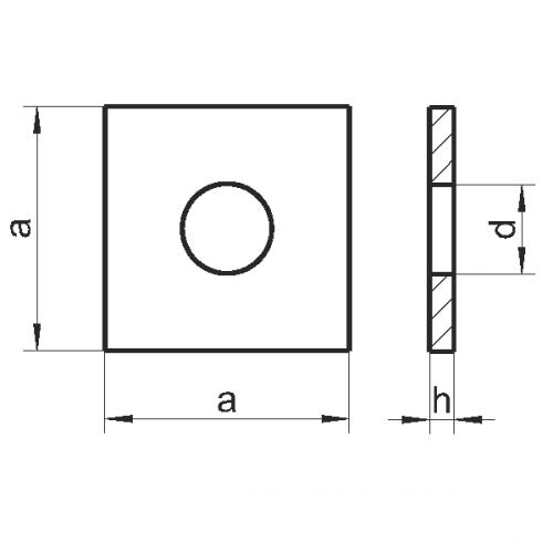 Metric Flat Square Washer - 316 Stainless Steel - AIMS Industrial Supplies
