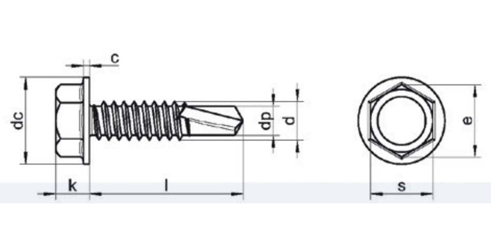 Metric Hex Flange Self Drilling Screw - 304 Stainless Steel - AIMS Industrial Supplies