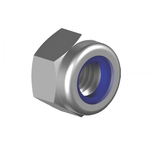 Metric Hex Nylon Insert Lock Nut - 304 Stainless Steel - AIMS Industrial Supplies