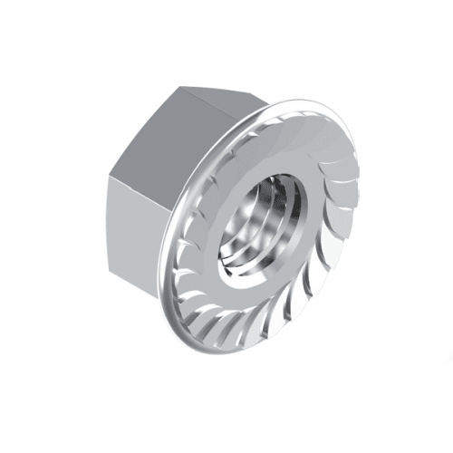 Metric Hex Serrated Flange Nut - 316 Stainless Steel - AIMS Industrial Supplies