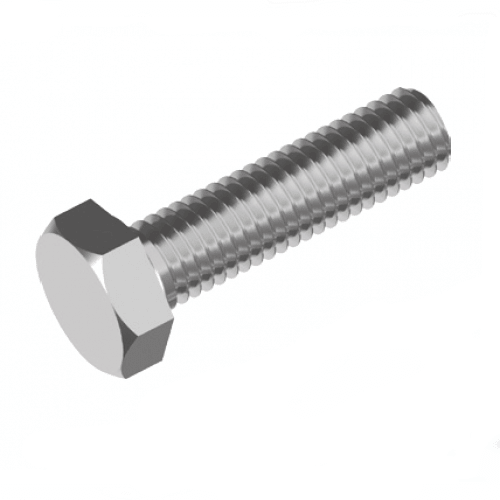 Metric Hex Set Bolt (Full Thread) - 304 Stainless Steel - AIMS Industrial Supplies