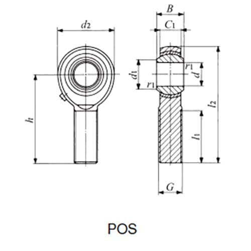 Metric Rod End Male Right Hand - AIMS Industrial Supplies