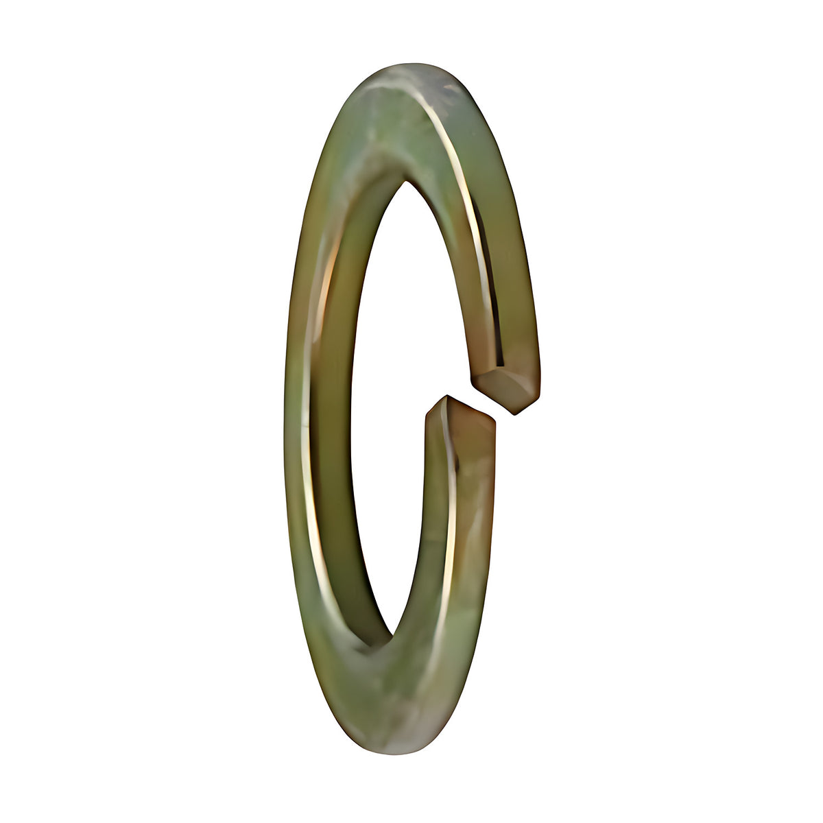 Hobson M3 to M24 metric spring washer, flat section, zinc yellow passivate, split ring seen edge-on, olive-gold colour