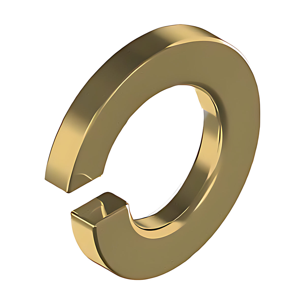 Hobson M4 to M12 metric spring washer, square section, zinc yellow, gold split ring with a thick square profile