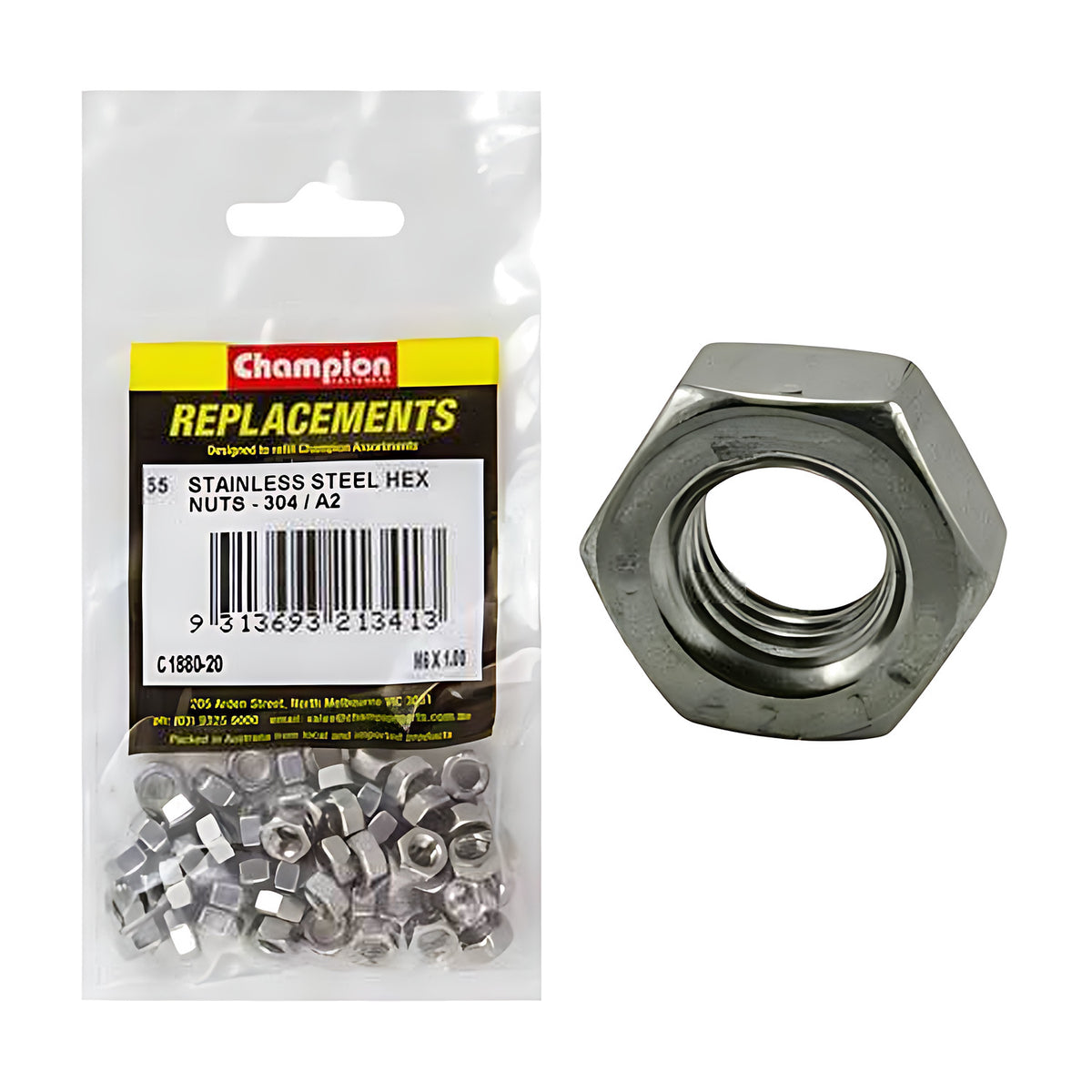 Metric Stainless Steel Hex Nut Assortment Refill