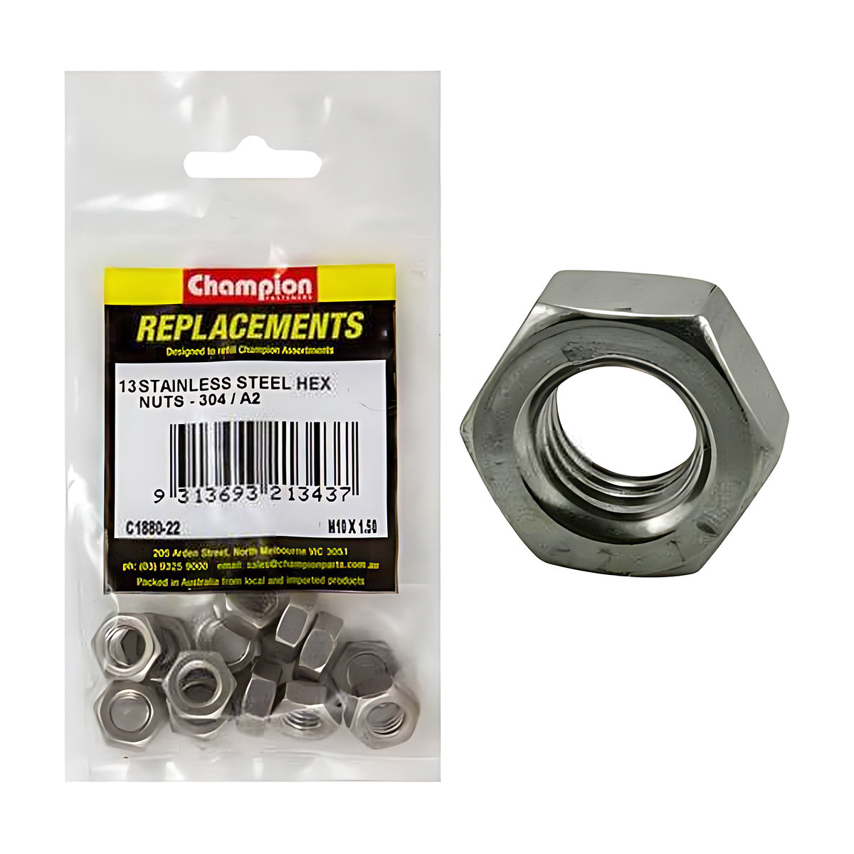 Metric Stainless Steel Hex Nut Assortment Refill