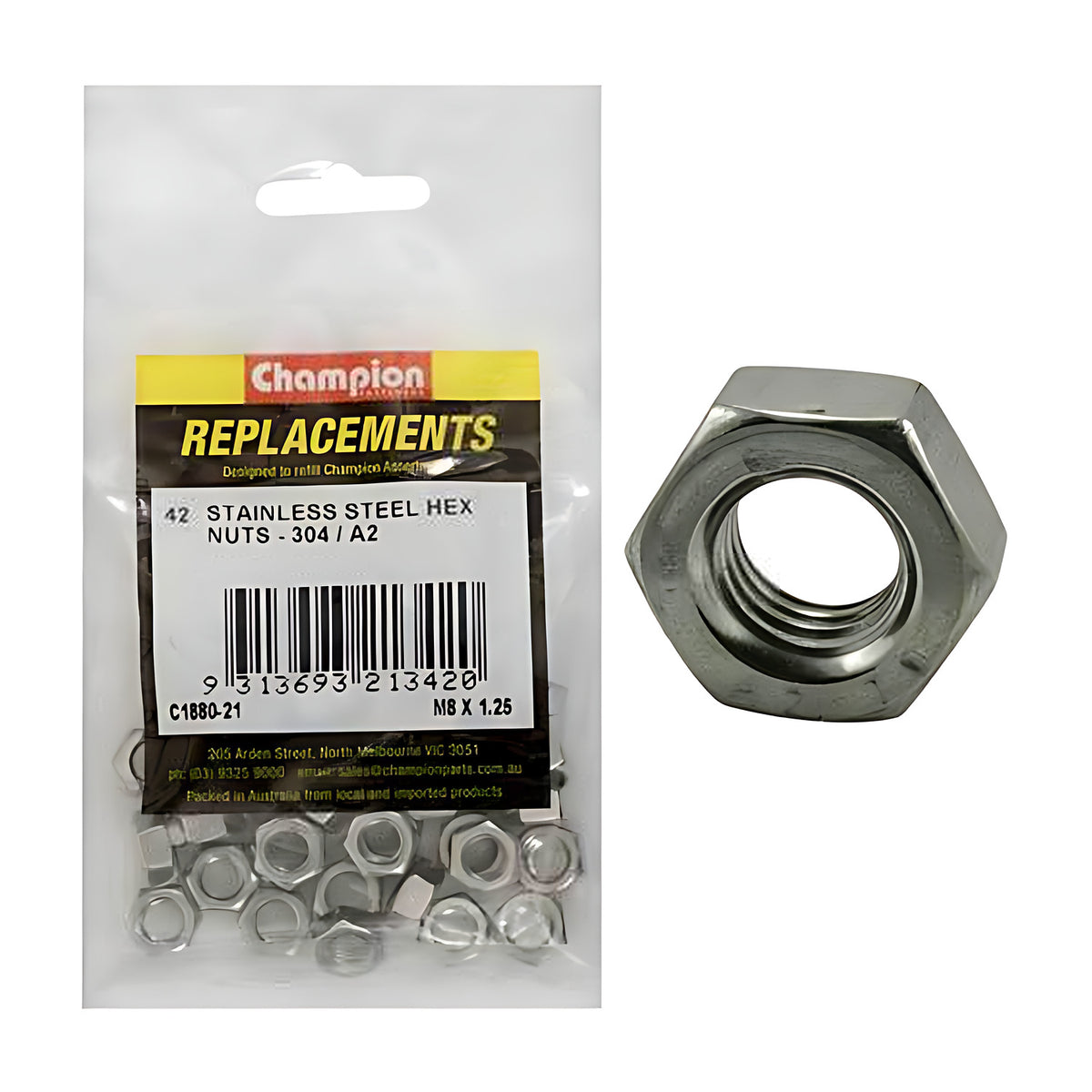 Metric Stainless Steel Hex Nut Assortment Refill