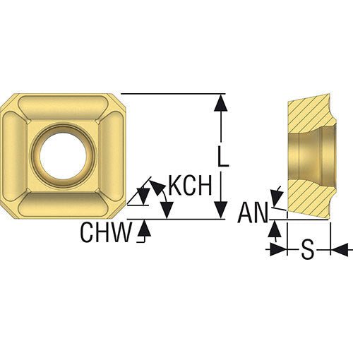 Milling Insert SPMX (45° KCH) T25M Grade - AIMS Industrial Supplies