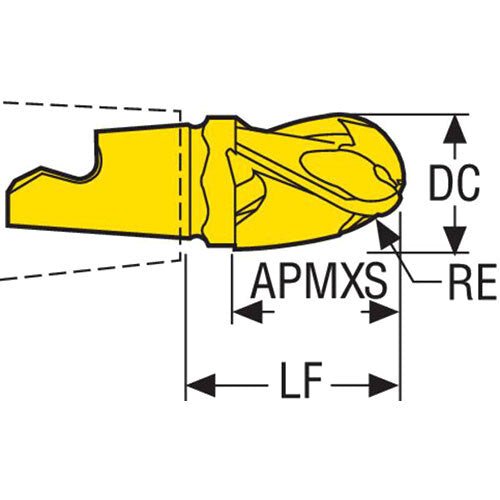 Minimaster Ballnose Insert F30M E - Edge Geometry (3 Flute) - AIMS Industrial Supplies