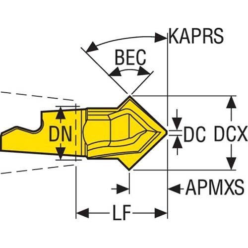 Minimaster Chamfering Insert F15M (45° KAPRS) - AIMS Industrial Supplies