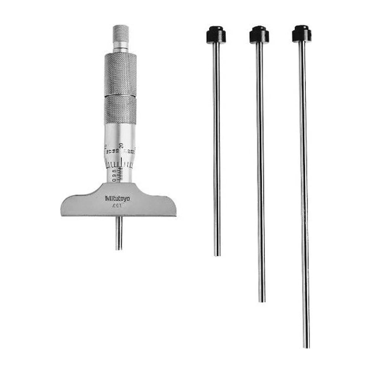 Mitutoyo Depth Micrometer Imperial - Interchangeable Rod Type (Series 129) - AIMS Industrial Supplies