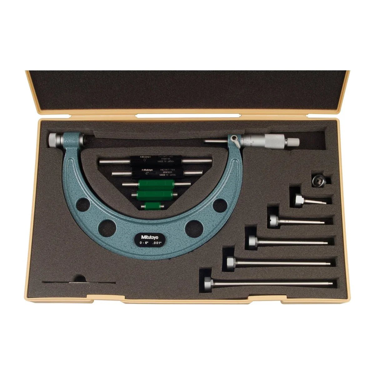 Mitutoyo Outside Micrometer with Interchangeable Anvils Series 104 (Imperial) - AIMS Industrial Supplies