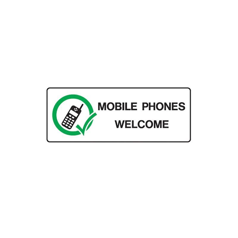 Mobile Phones Welcome 125 x 300mm Self Adhesive Vinyl