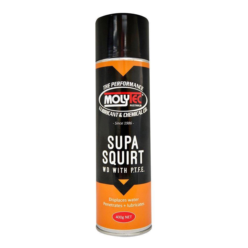 Molytec Supa Squirt Water Dispersing Fluid with PTFE Aerosol - 400g - AIMS Industrial Supplies