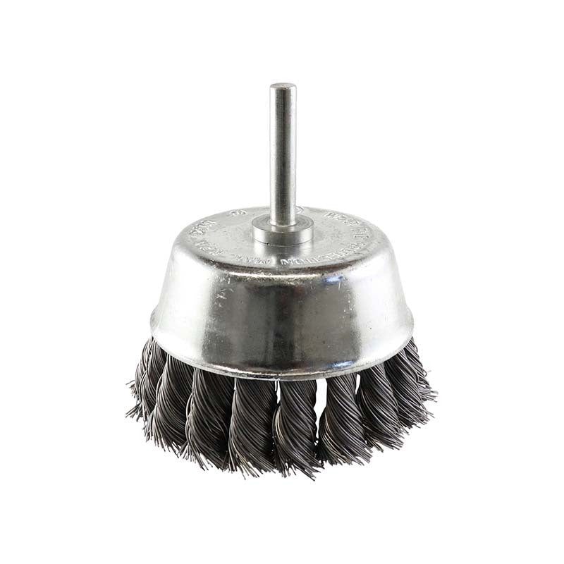 Mounted Twisted Wire Wheel 0.75 x 6mm Shaft 0.35 Wire - AIMS Industrial Supplies