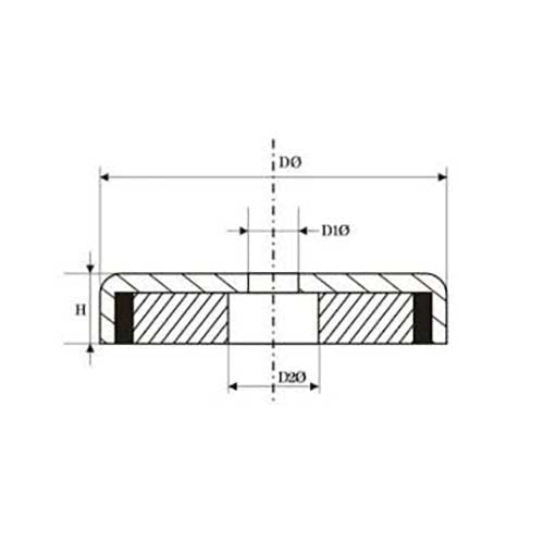 MSA Rare Earth Pot Magnet B Series Straight Hole - AIMS Industrial Supplies