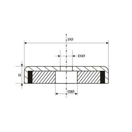 MSA Rare Earth Pot Magnet B Series Straight Hole2