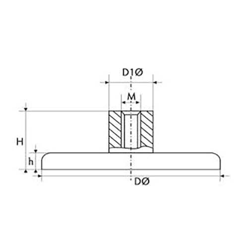 MSA Rare Earth Pot Magnet D Series Female Threaded Boss - AIMS Industrial Supplies