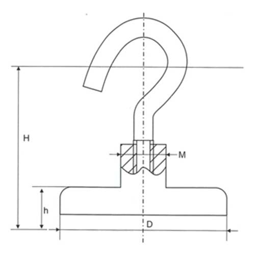 MSA Rare Earth Pot Magnet E Series Complete With Hook2