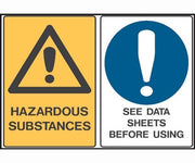 Multi Message Sign - Hazardous Substances/See Data Sheets Before Using - AIMS Industrial Supplies