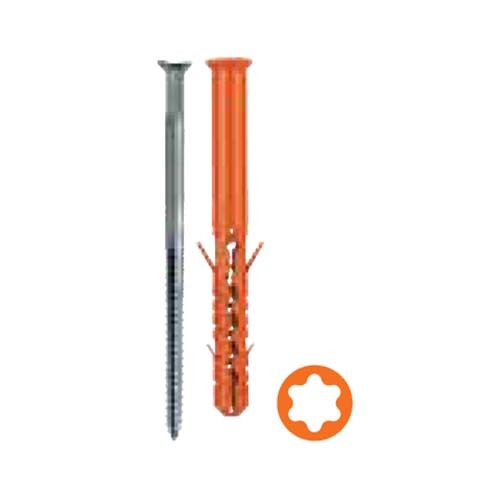 Mungo MBR-SKM Nylon Frame Plug Screw W/ Head Hole M5 200mm Zinc - Pack of 50